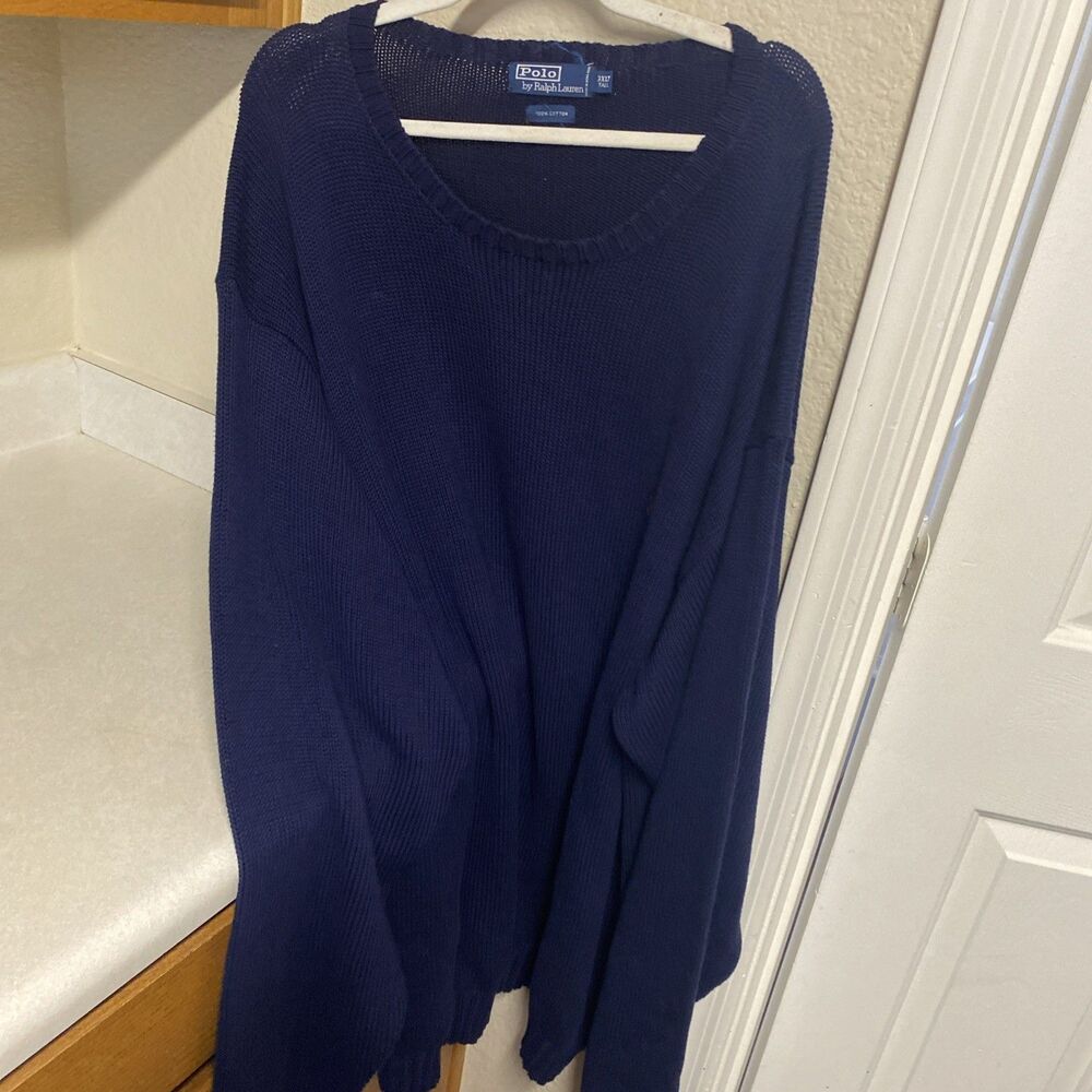 VINTAGE 1990's POLO RALPH LAUREN KNIT CREWNECK SWEATER 3XL Tall